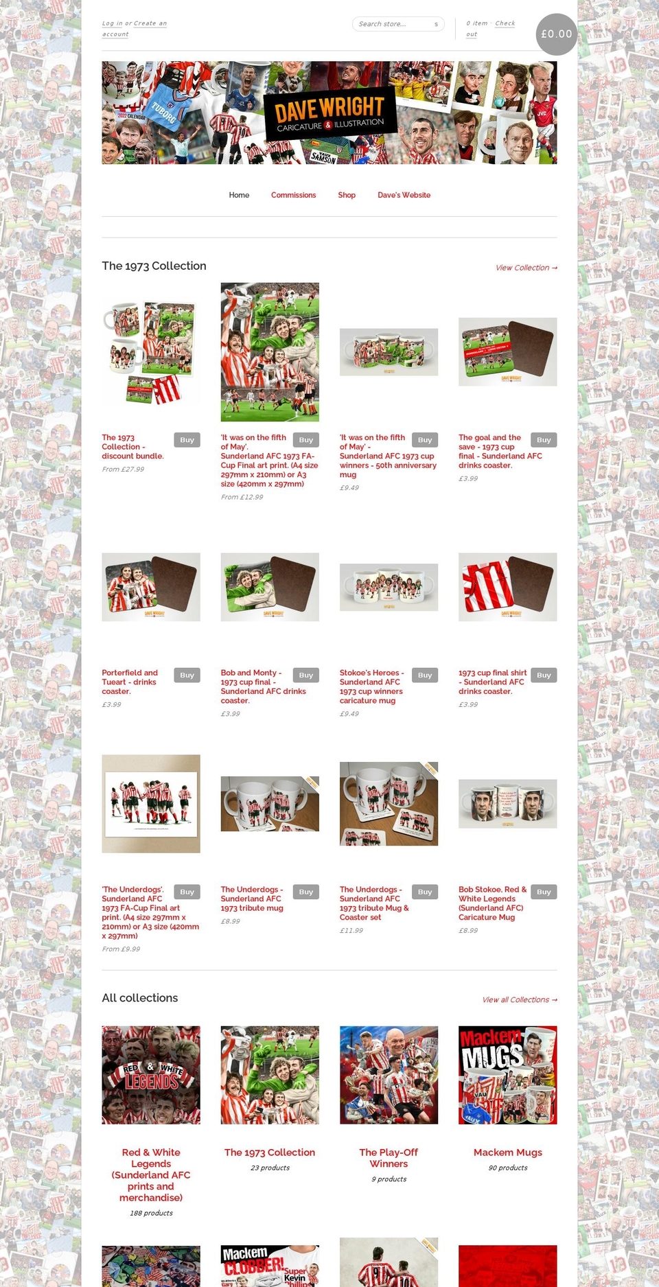 dw-caricatures.com — Shopify storefront screenshot