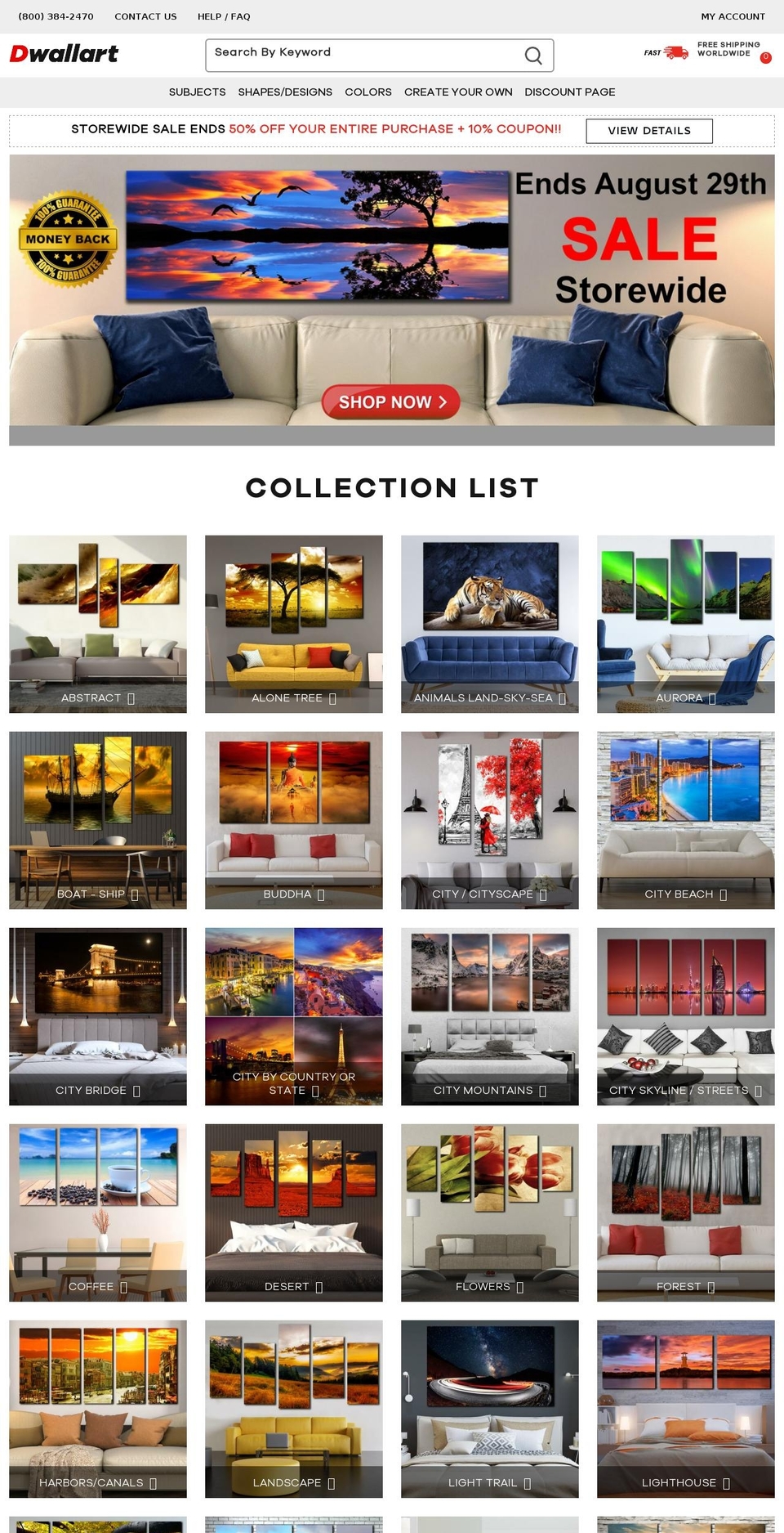 dwallart.com — Shopify storefront screenshot