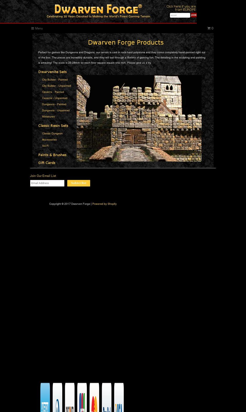 dwarven-forge.myshopify.com shopify website screenshot