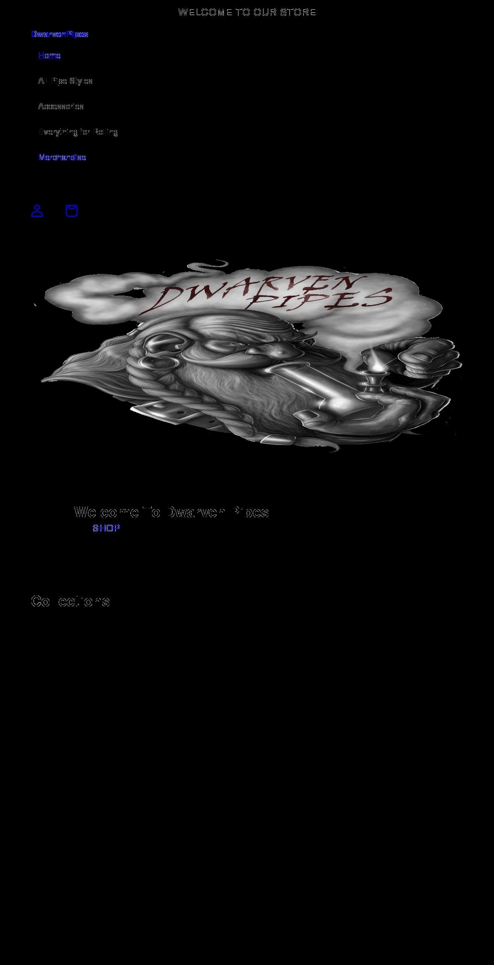 dwarvenpipes.com shopify website screenshot
