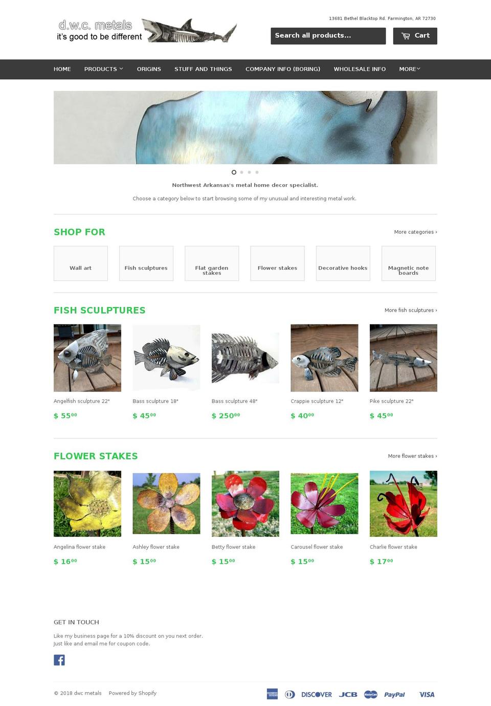 dwcmetals.com — Shopify storefront screenshot