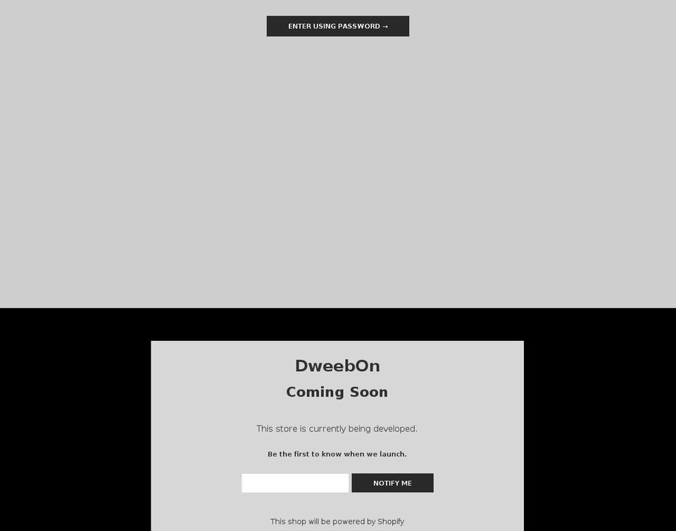 dweebon.com — Shopify storefront screenshot
