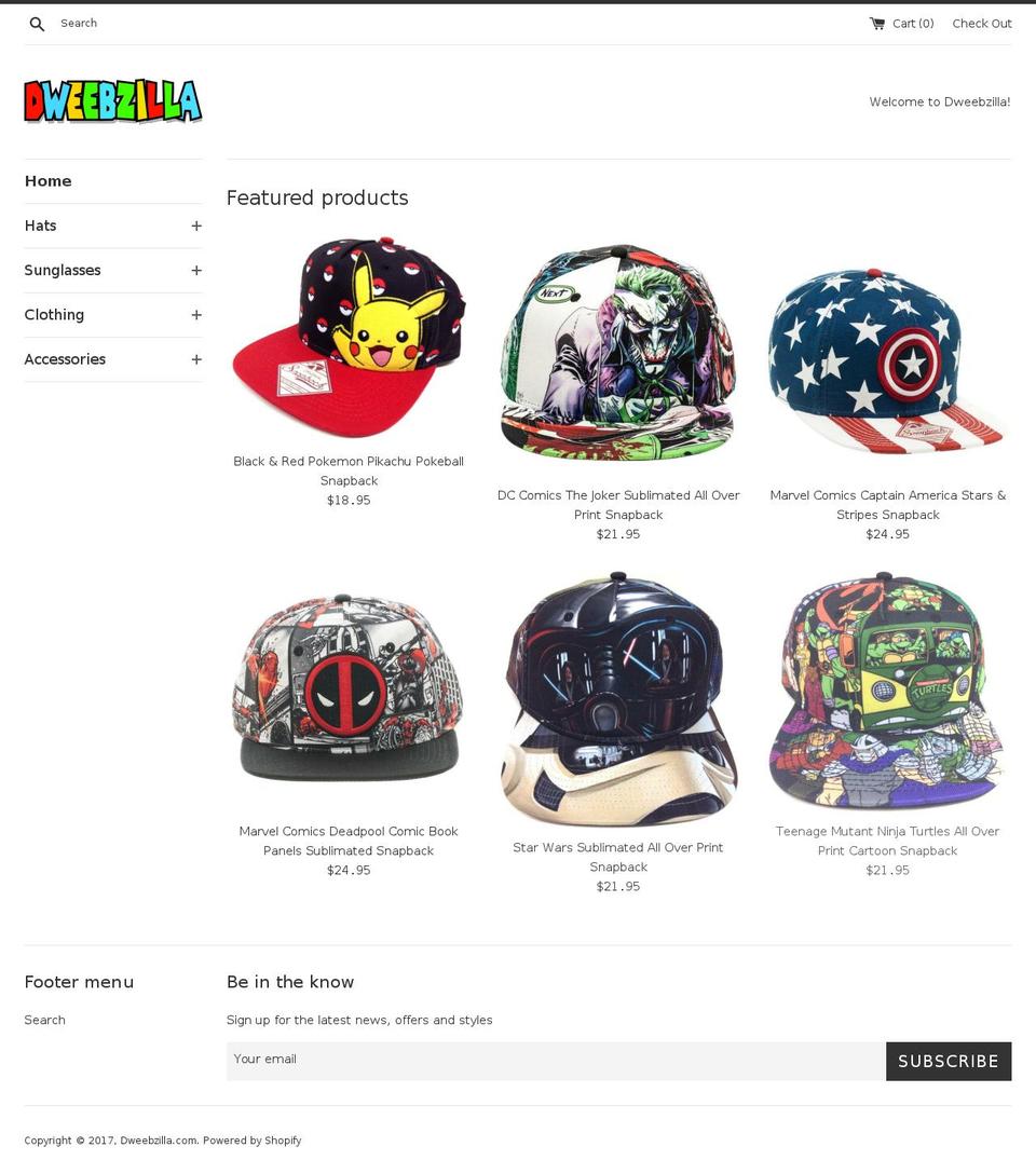 dweebzilla.com shopify website screenshot