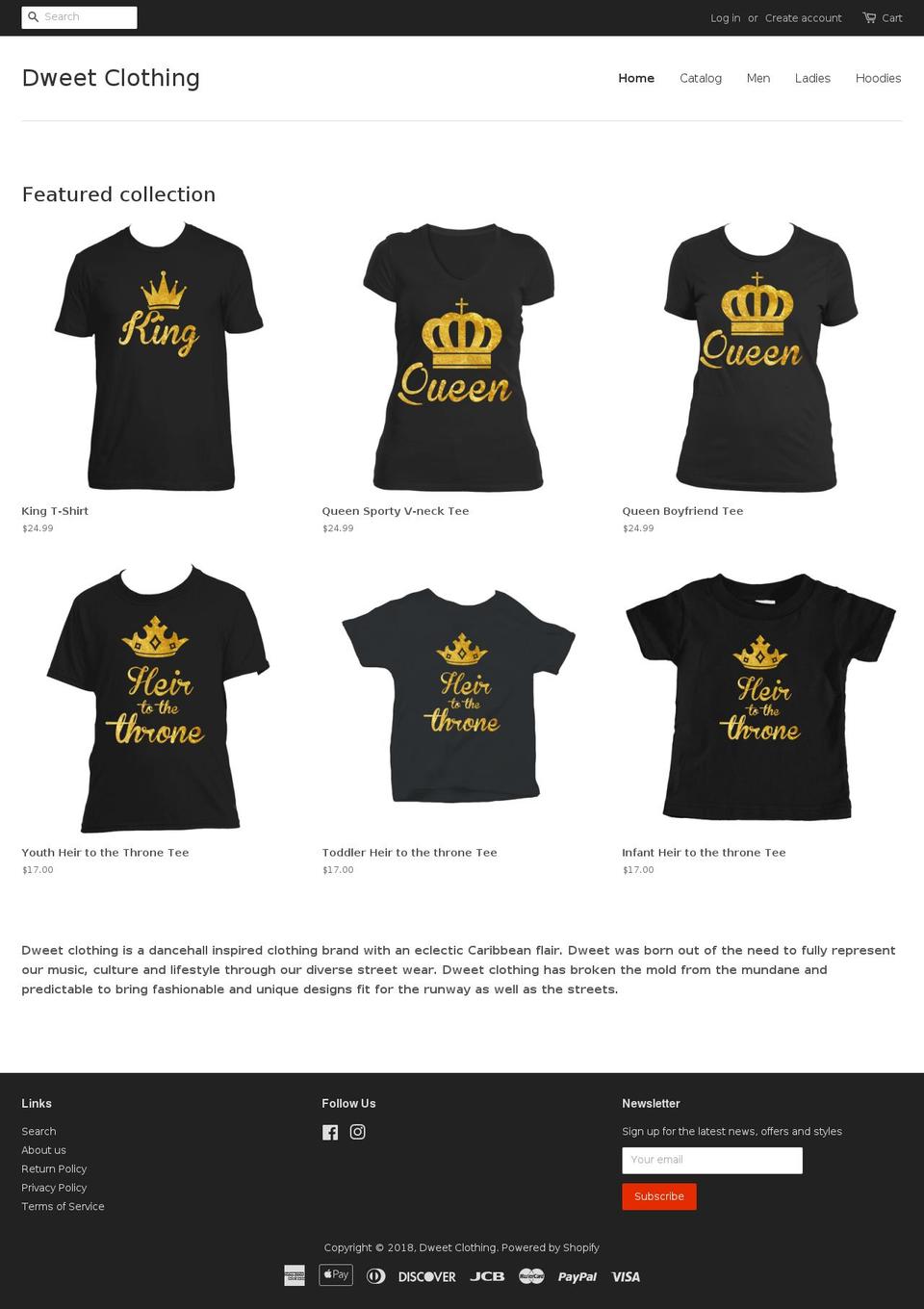 dweetclothing.com shopify website screenshot