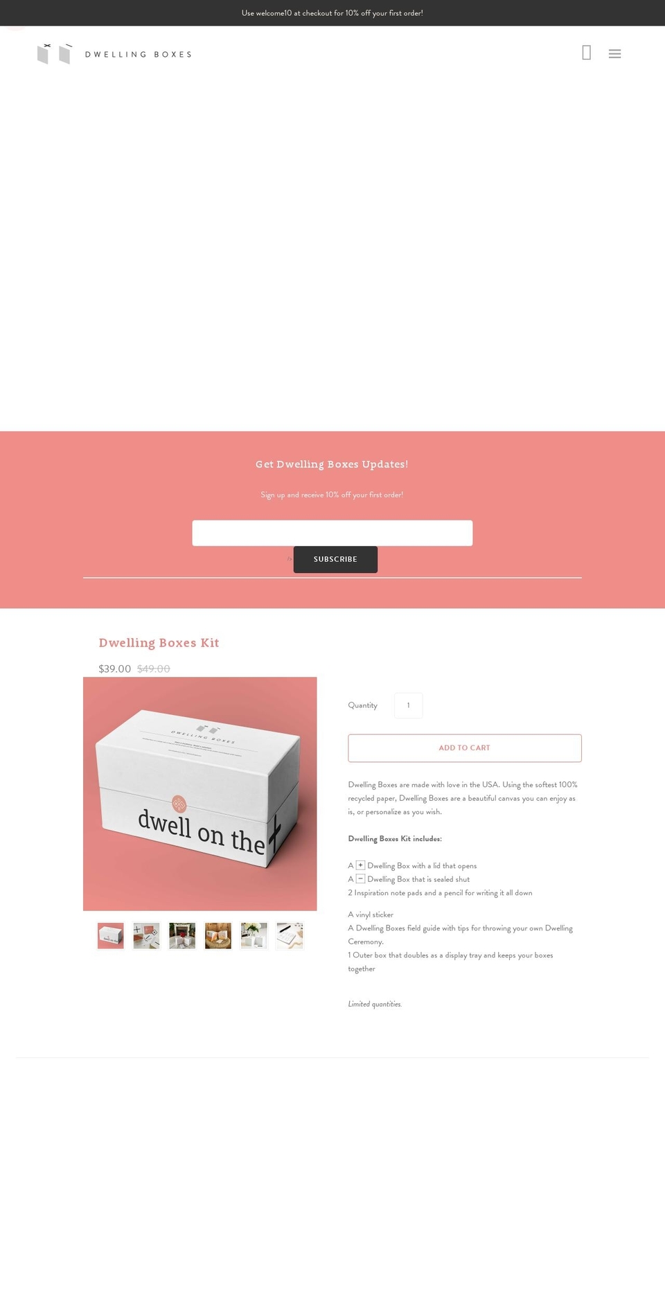 dwellingboxes.com shopify website screenshot
