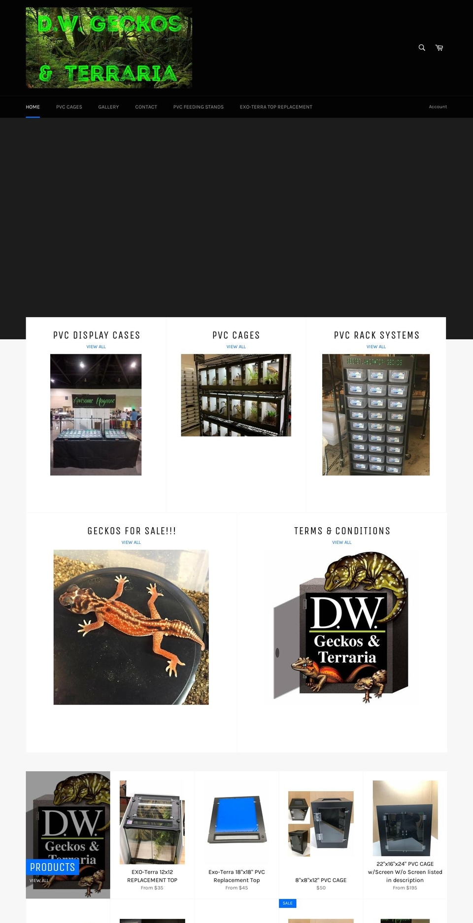 dwgeckos.com — Shopify storefront screenshot