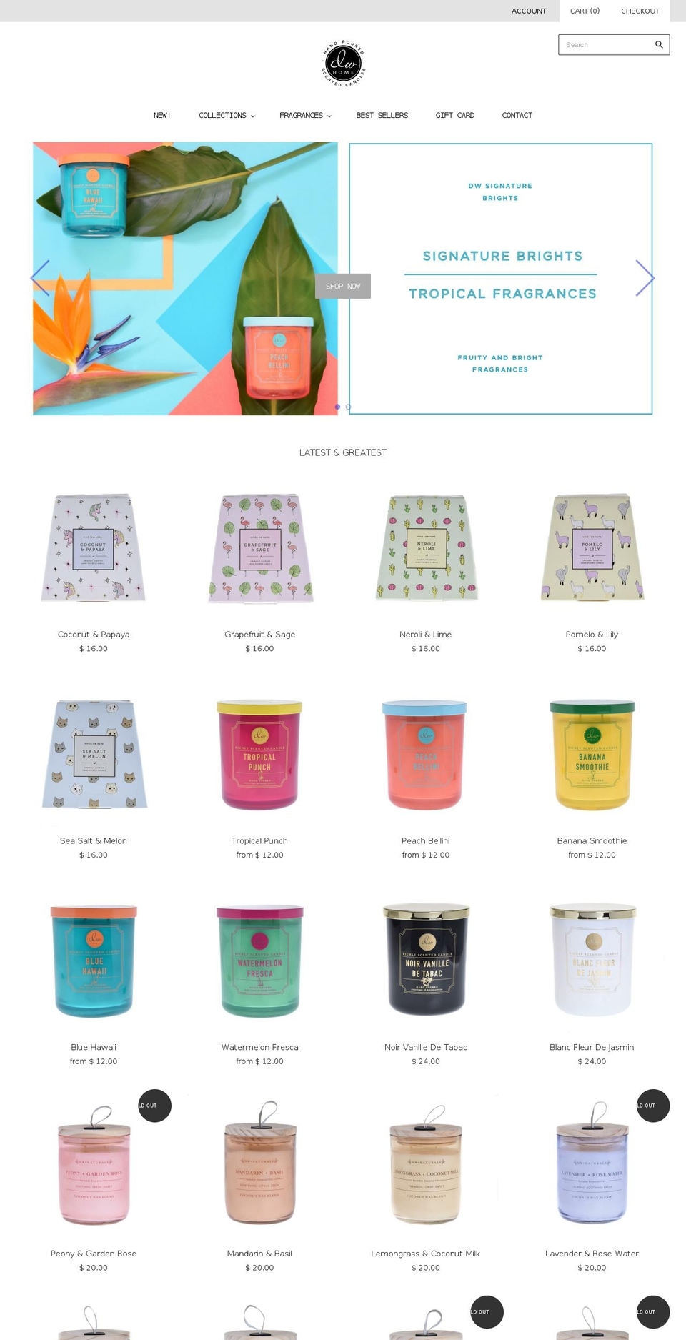 dwhome.com shopify website screenshot