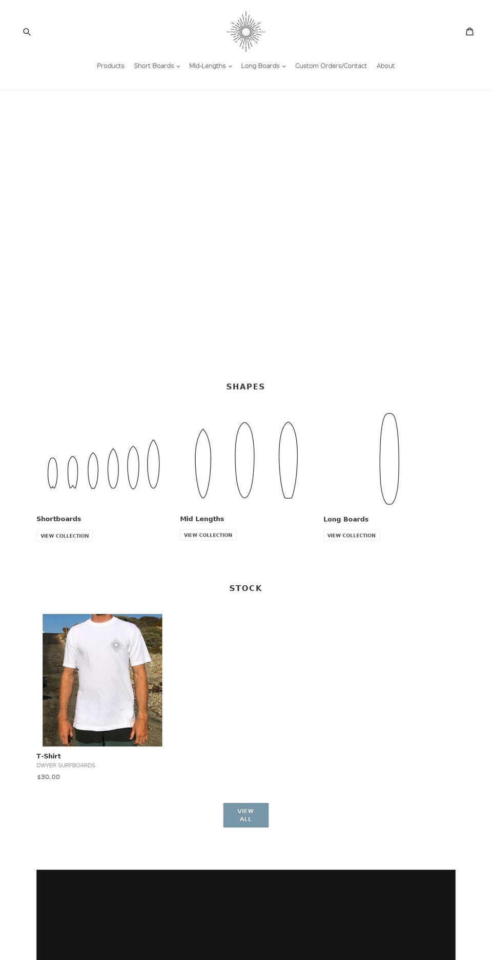 dwyersurfboards.com — Shopify storefront screenshot
