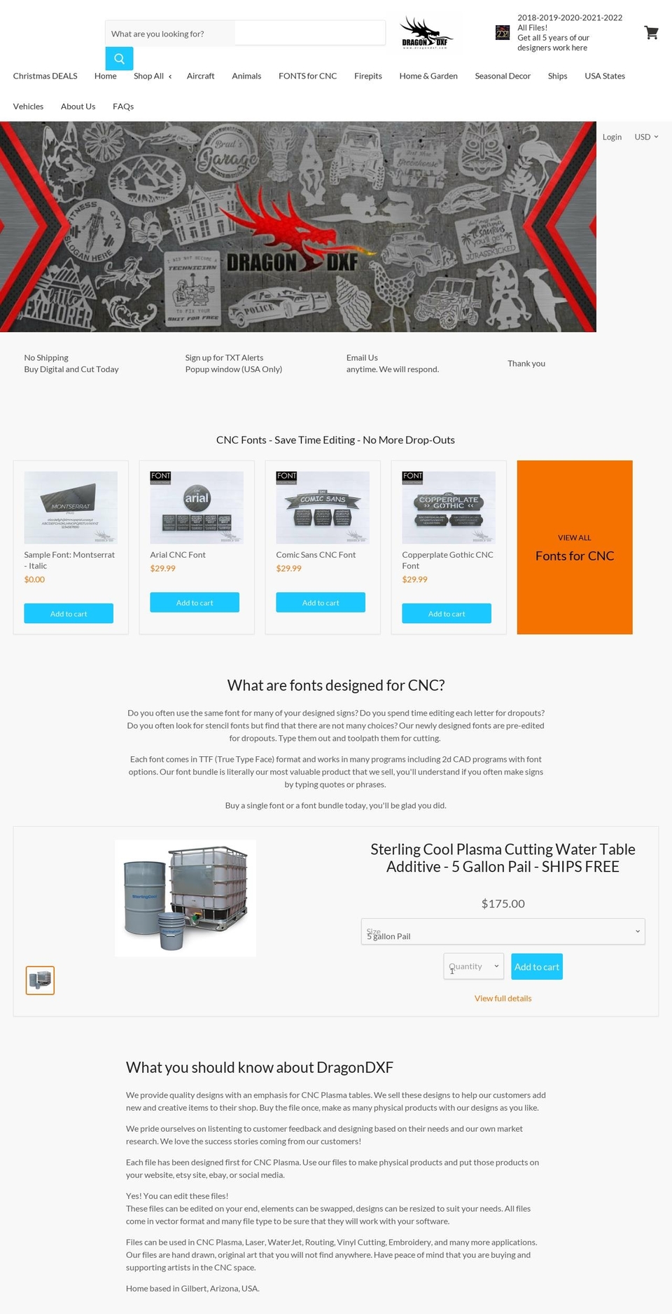 DragonDXF Shopify theme site example dxfdragon.com
