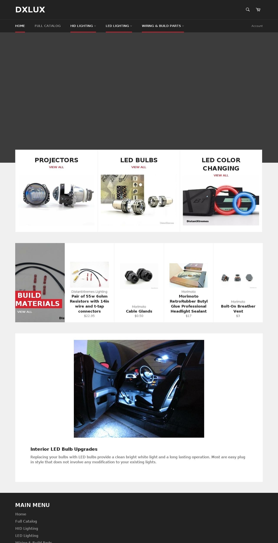 dxlux.com — Shopify storefront screenshot