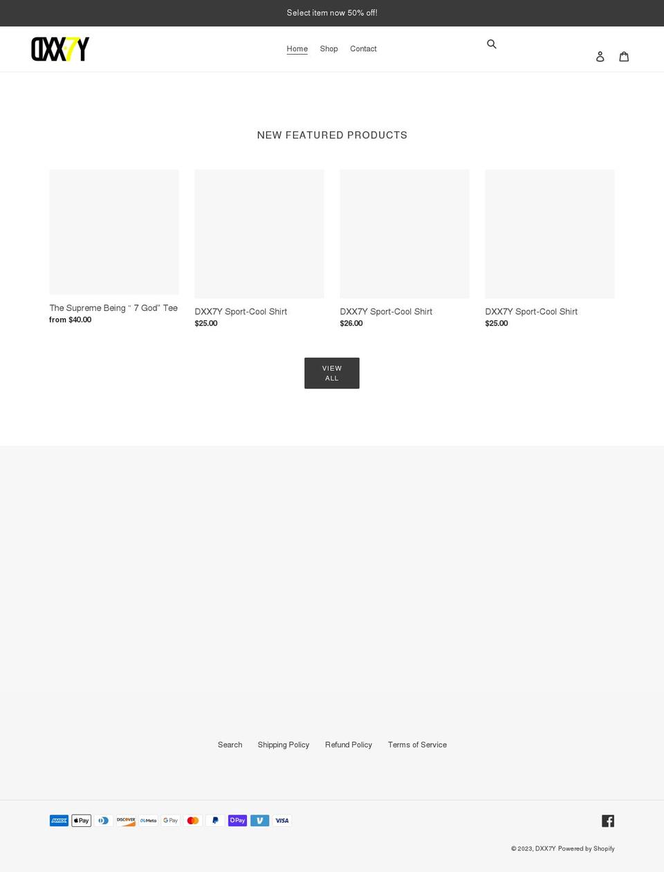 dxx7y.com shopify website screenshot