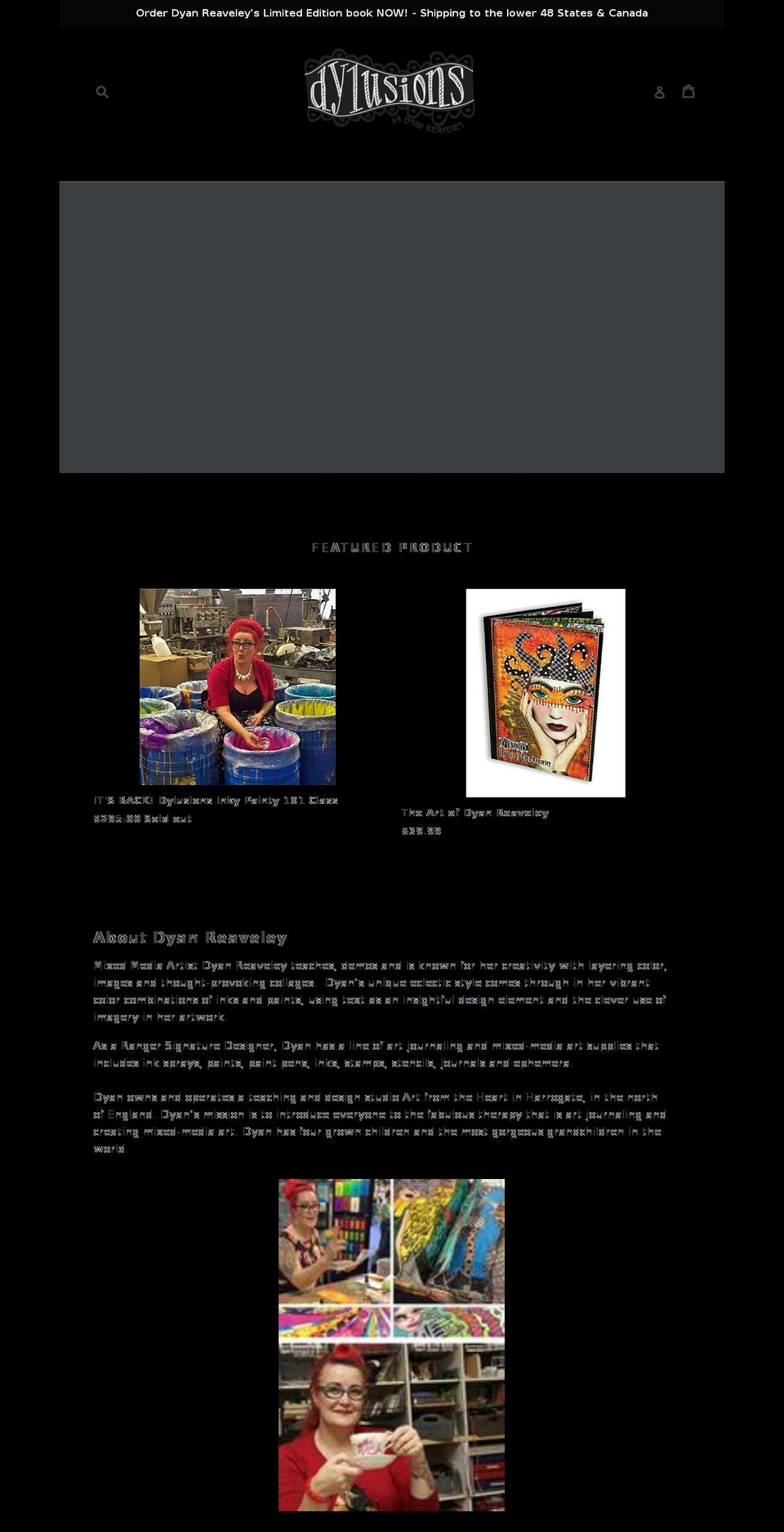 dyanreaveleyart.com shopify website screenshot