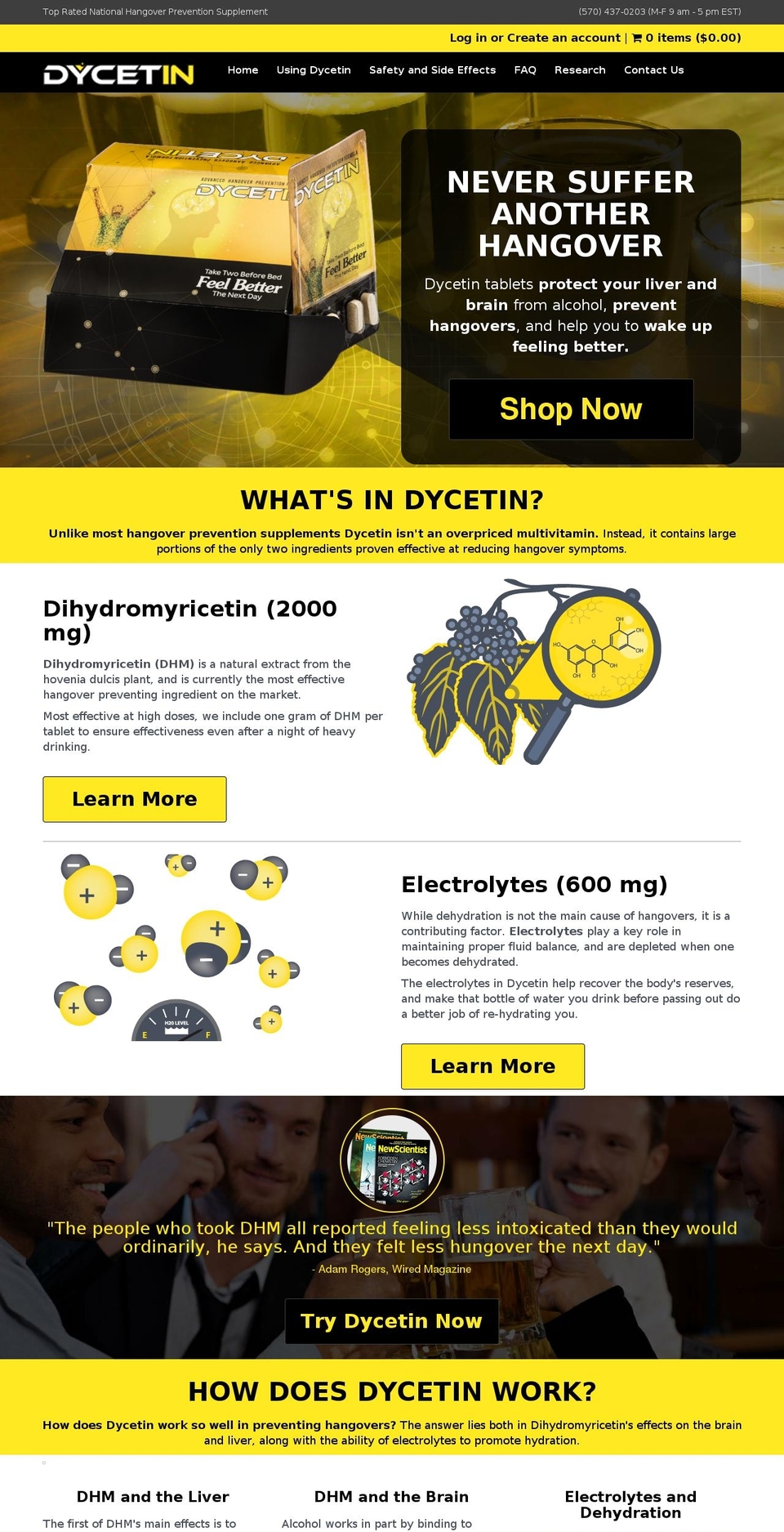 dycetin.com shopify website screenshot