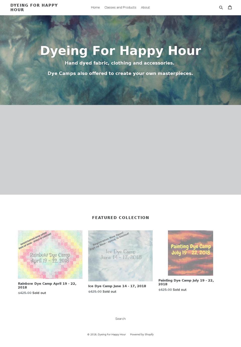 dyeingforhappyhour.com — Shopify storefront screenshot