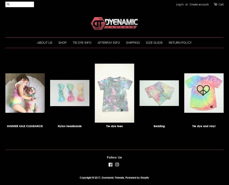 dyenamicthreads.com shopify website screenshot