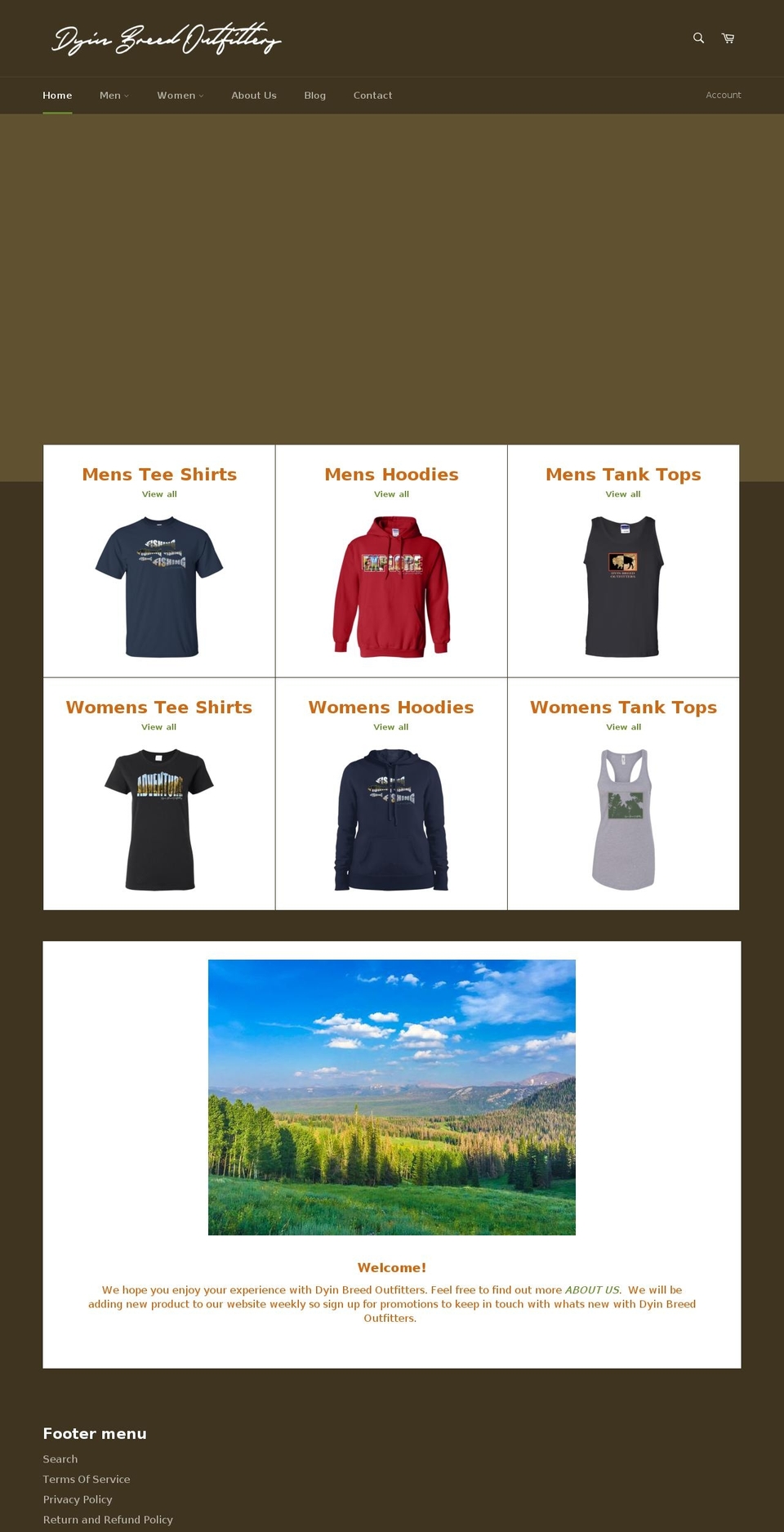 dyinbreedoutfitters.com — Shopify storefront screenshot
