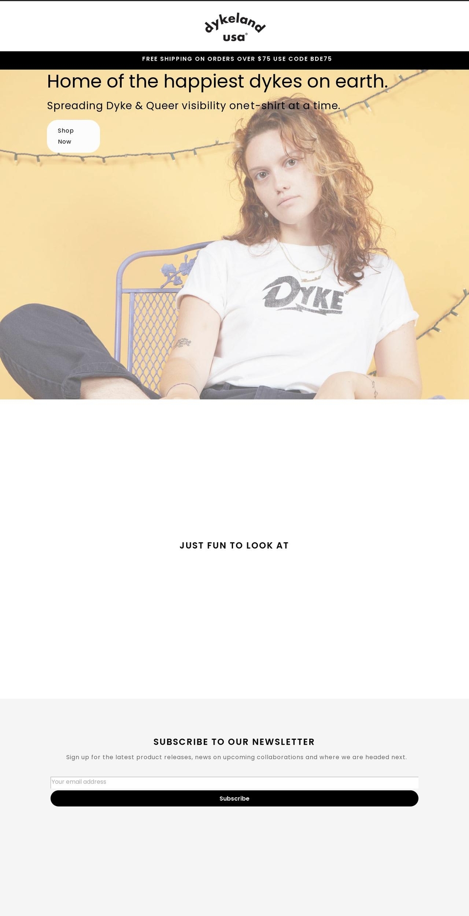 dykelandusa.com shopify website screenshot