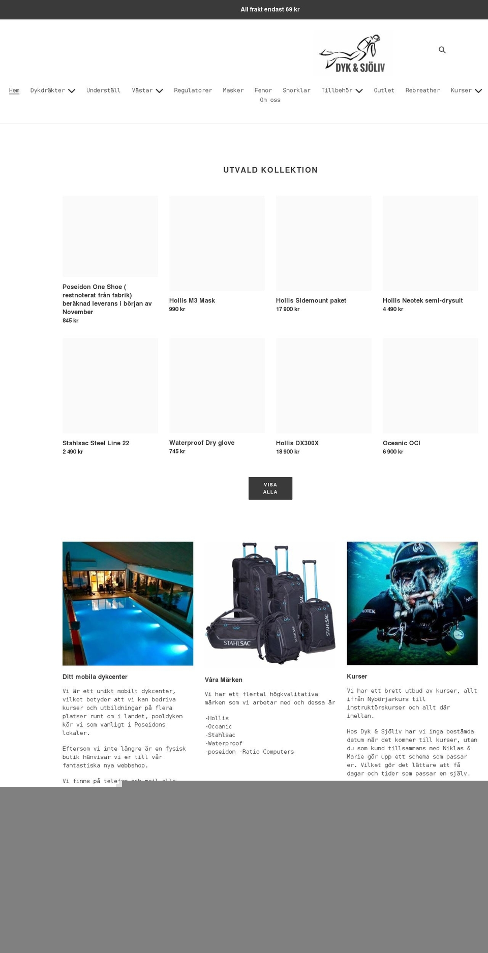 dykosjoliv.se shopify website screenshot