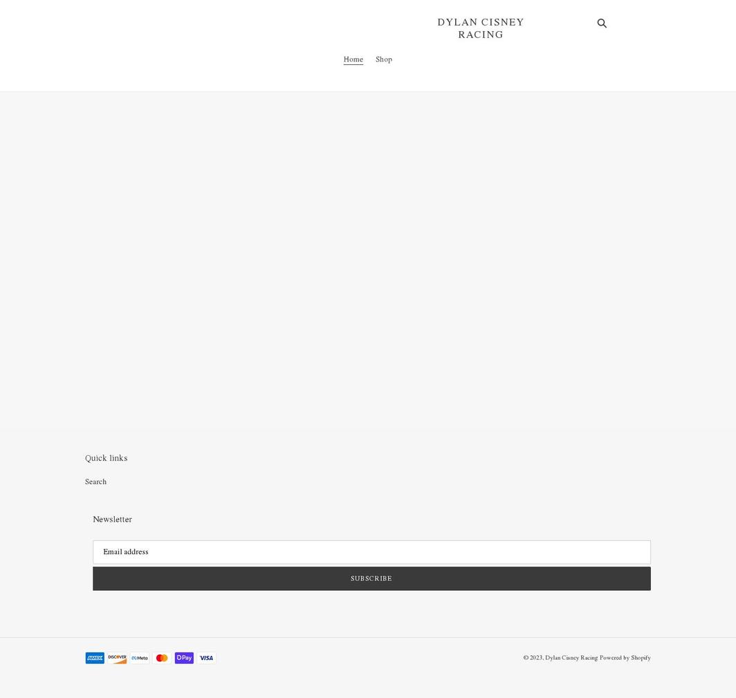 dylan-cisney-racing.myshopify.com shopify website screenshot