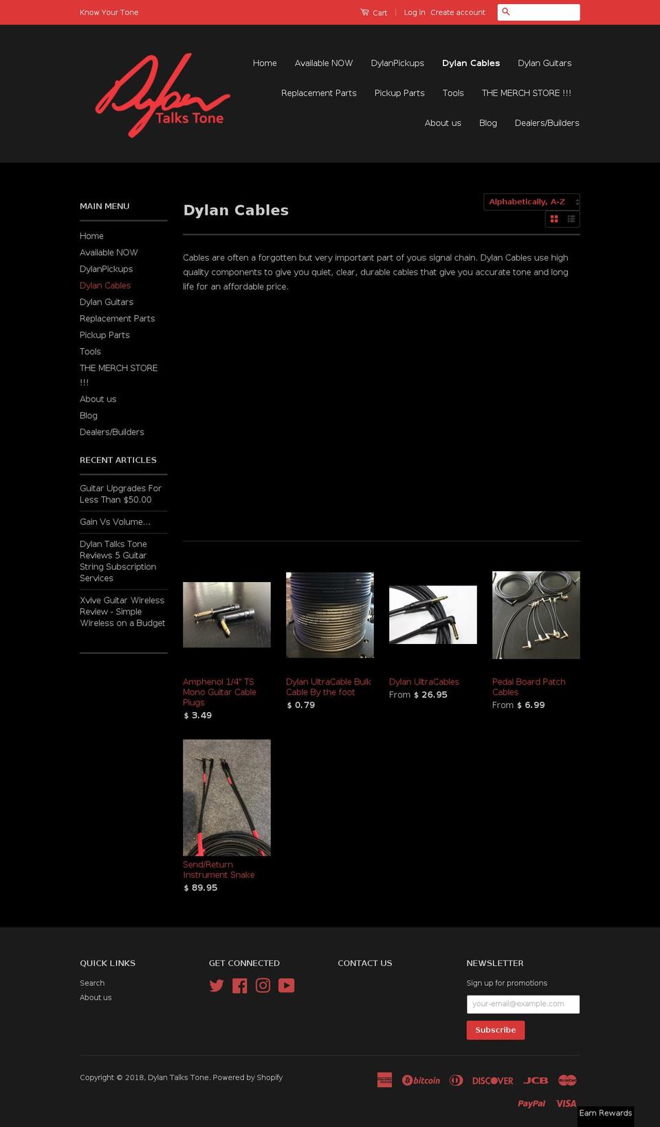 dylancables.com — Shopify storefront screenshot