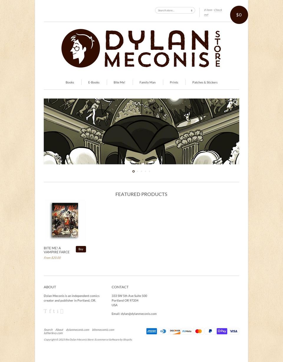 dylanmeconis.myshopify.com shopify website screenshot