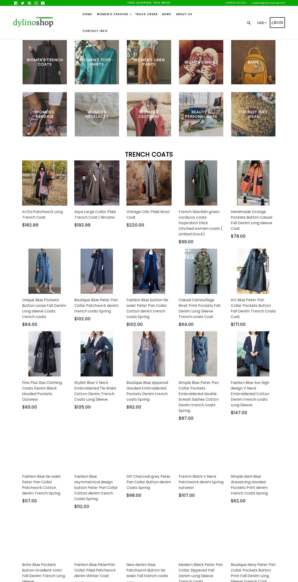 dylinoshop.com shopify website screenshot