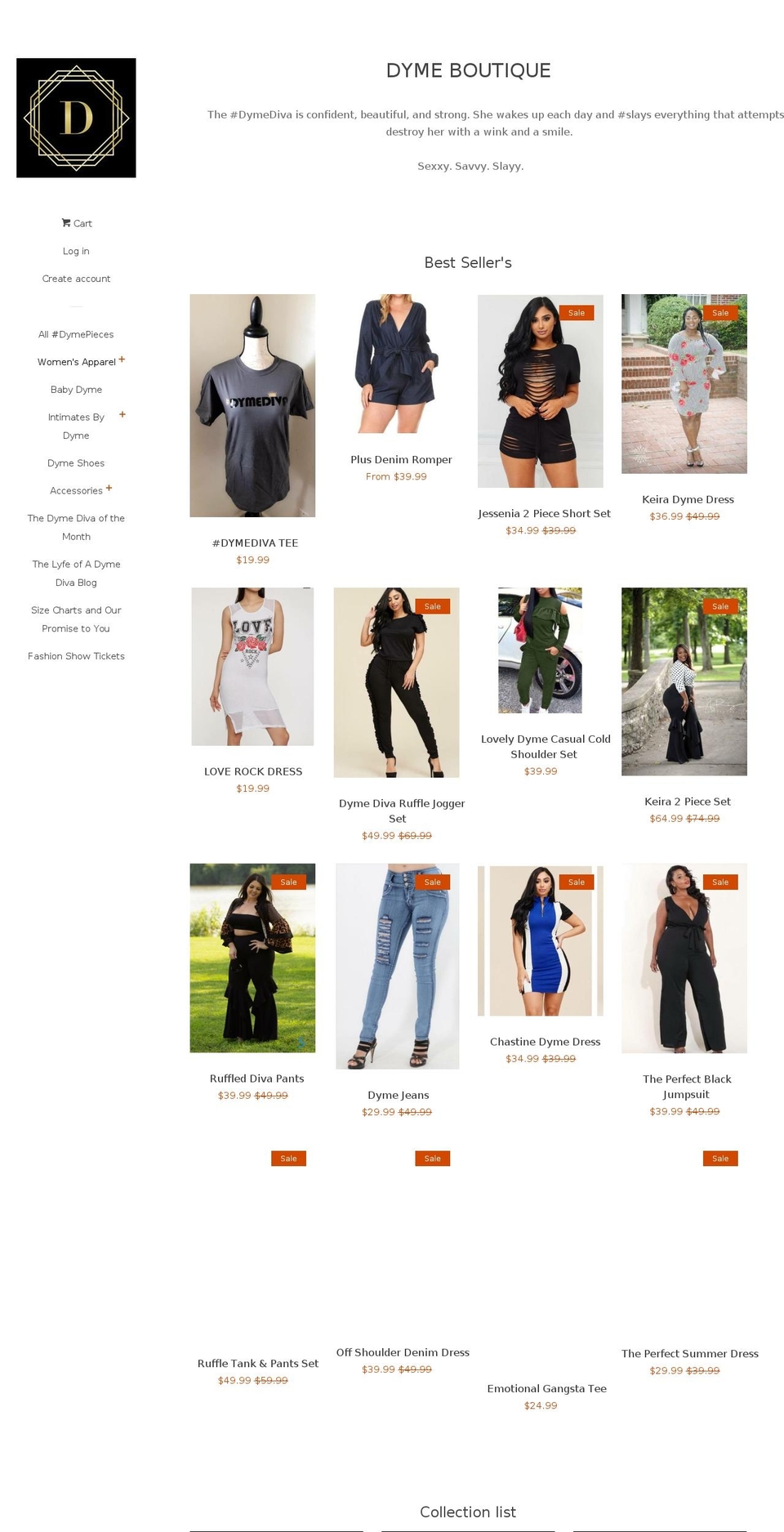 dymeboutique.com — Shopify storefront screenshot