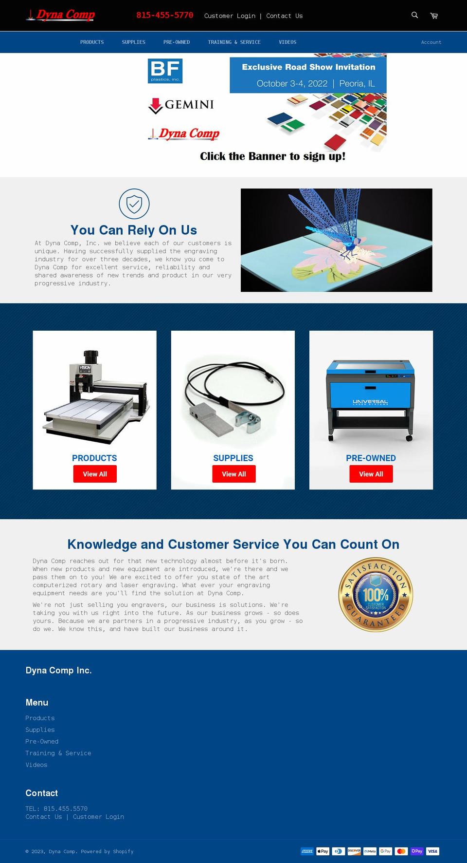 dynacompinc.com shopify website screenshot