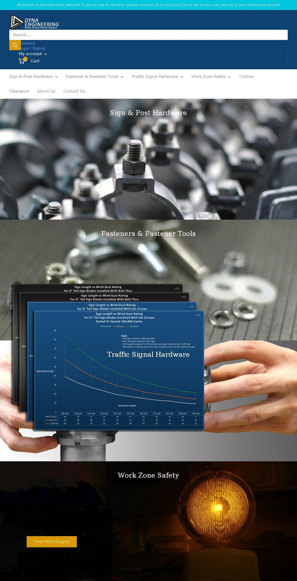 dynaengineering.com shopify website screenshot