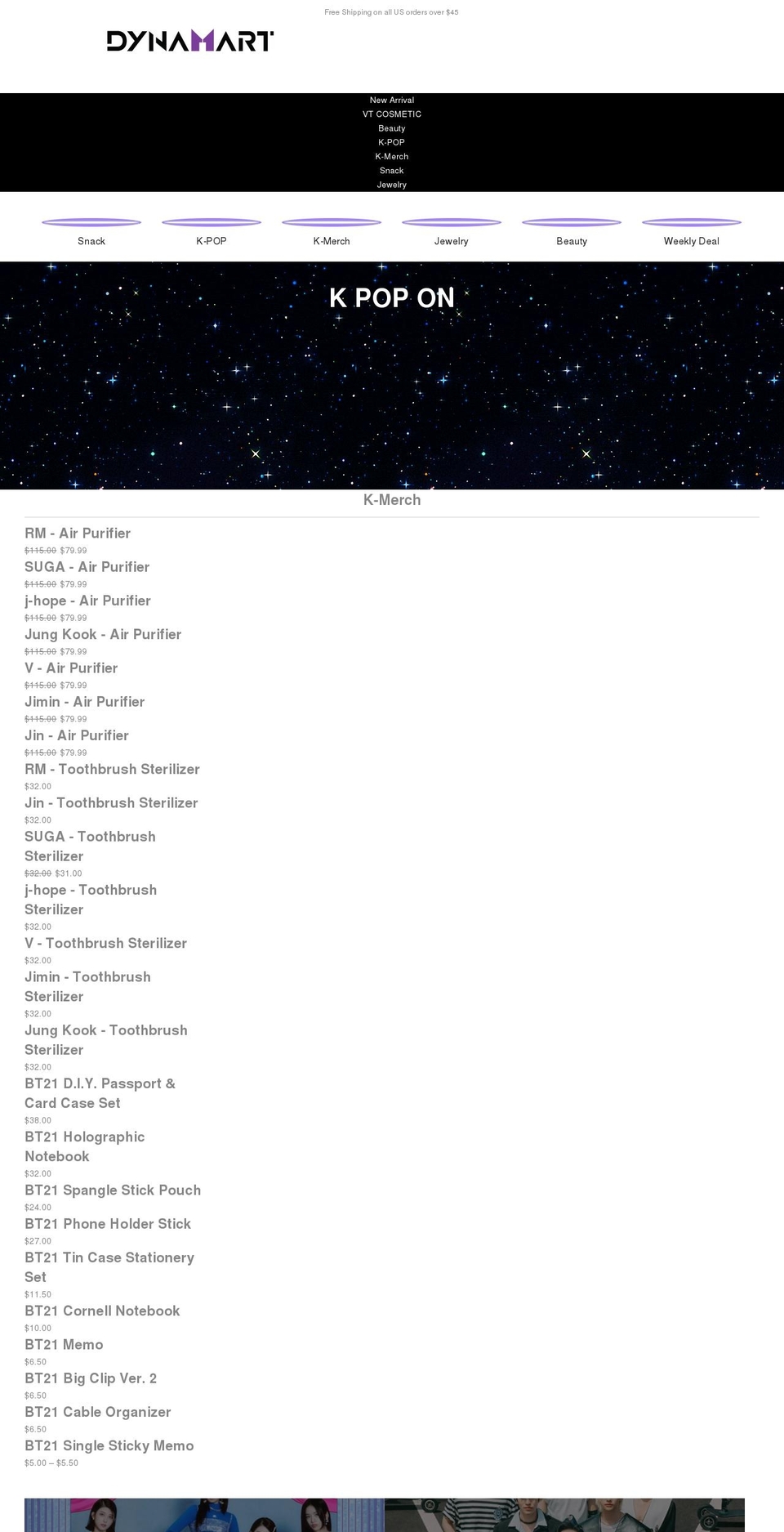 dynamart.com shopify website screenshot