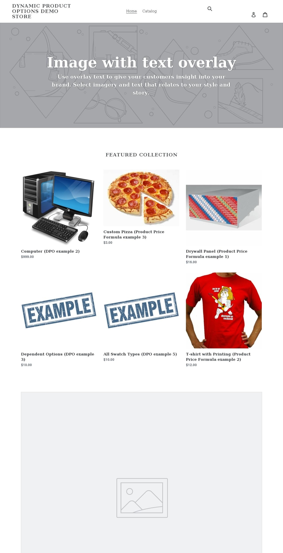 dynamic-product-options-demo-store.myshopify.com shopify website screenshot