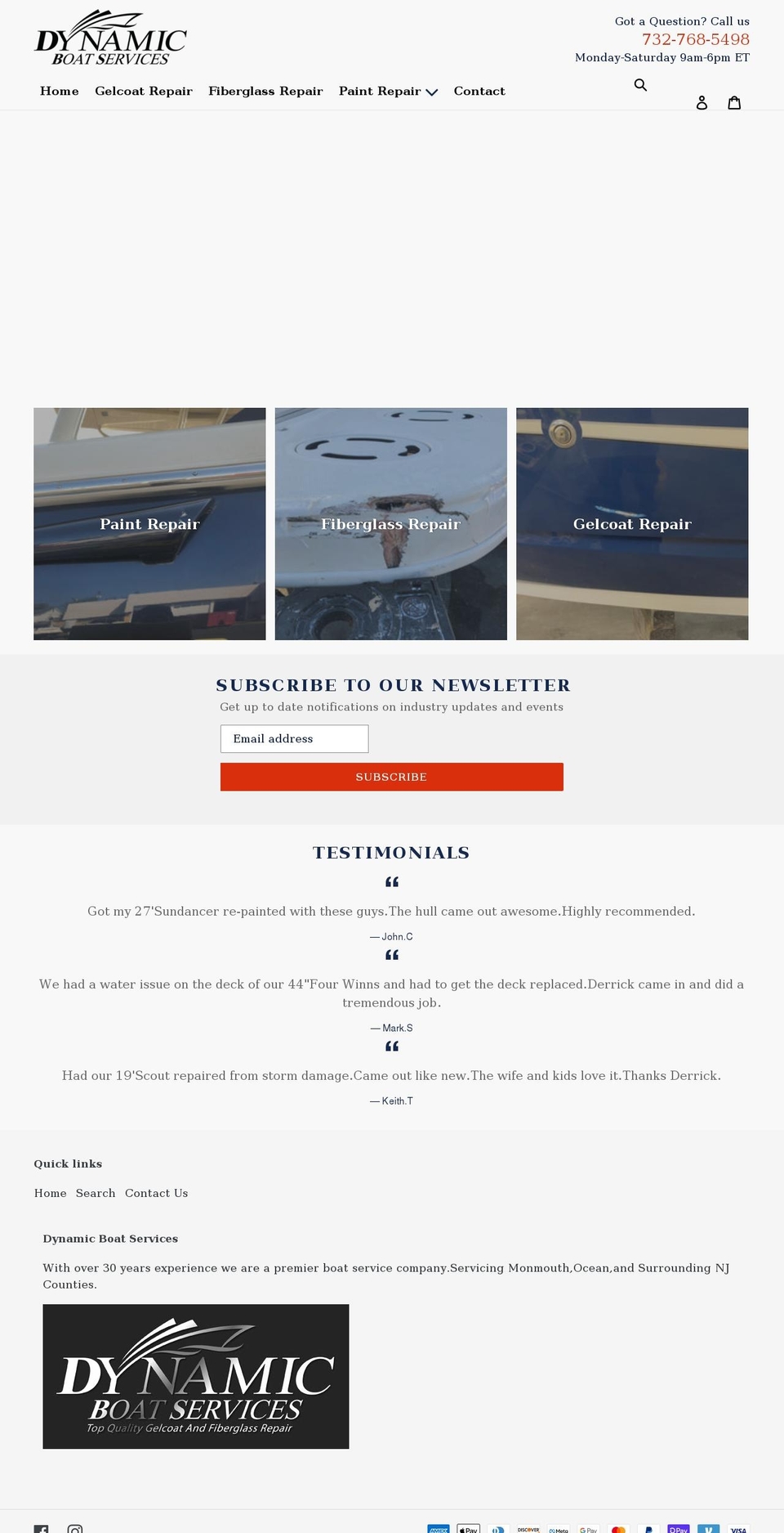 Dsl-version- Shopify theme site example dynamicboatservices.com