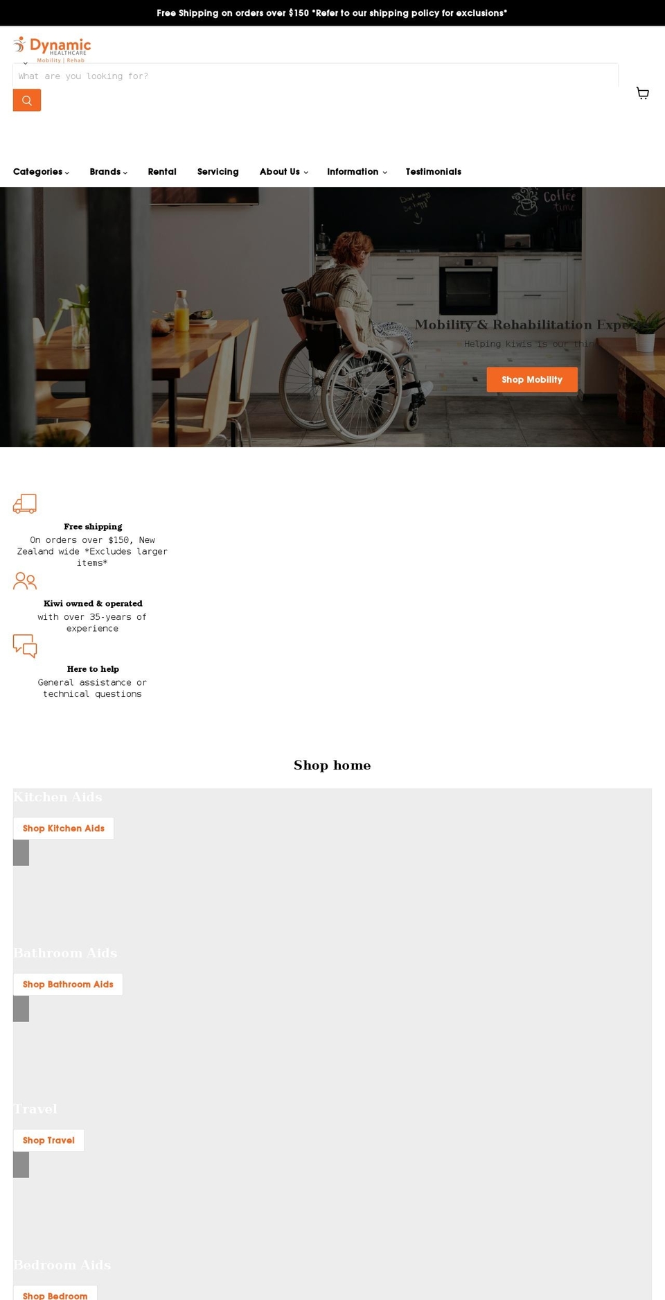 dynamichealthcare.co.nz shopify website screenshot