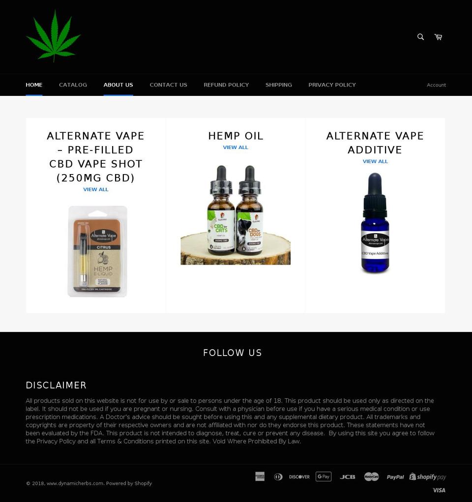 dynamicherbs.com — Shopify storefront screenshot