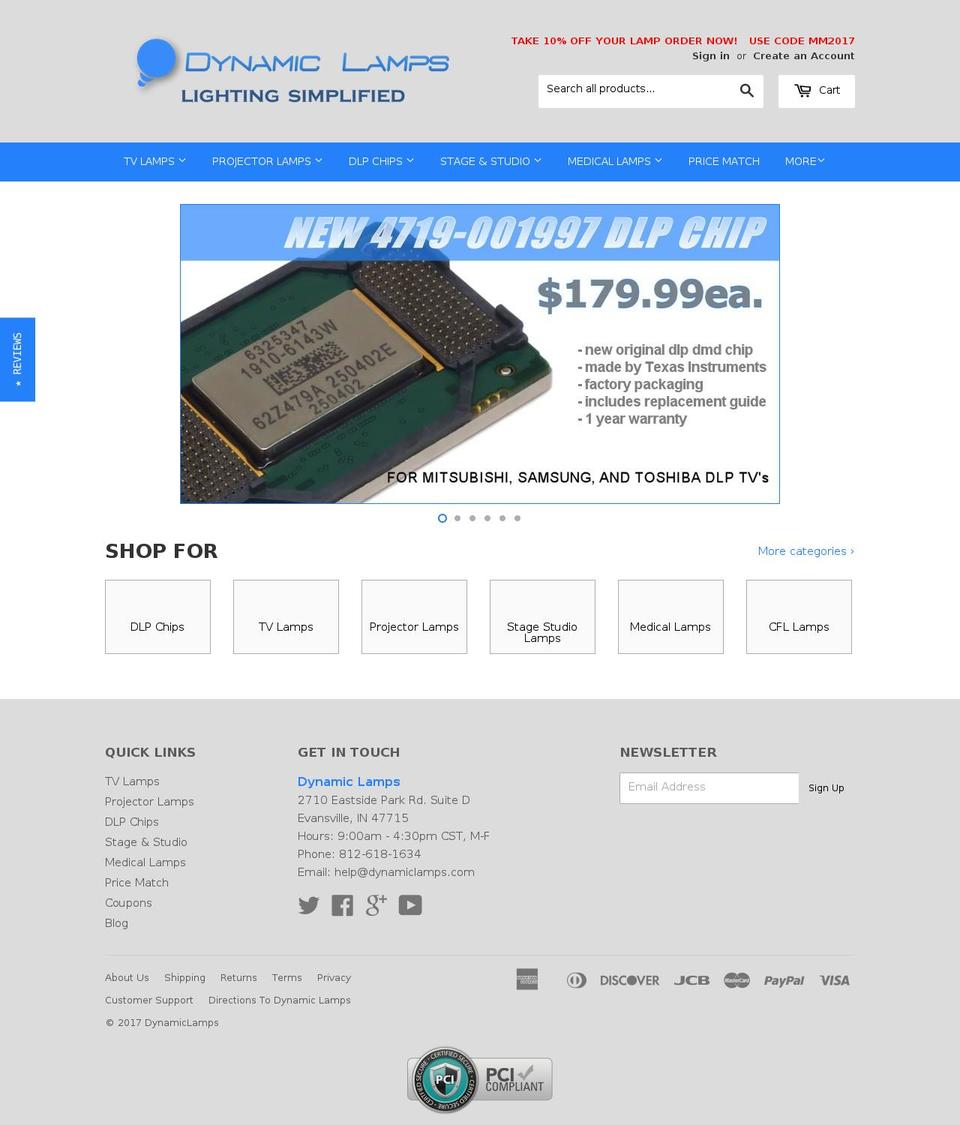 dynamiclamps.com shopify website screenshot