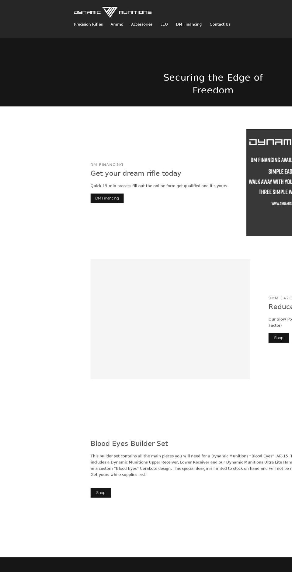 dynamicmunitions.com shopify website screenshot