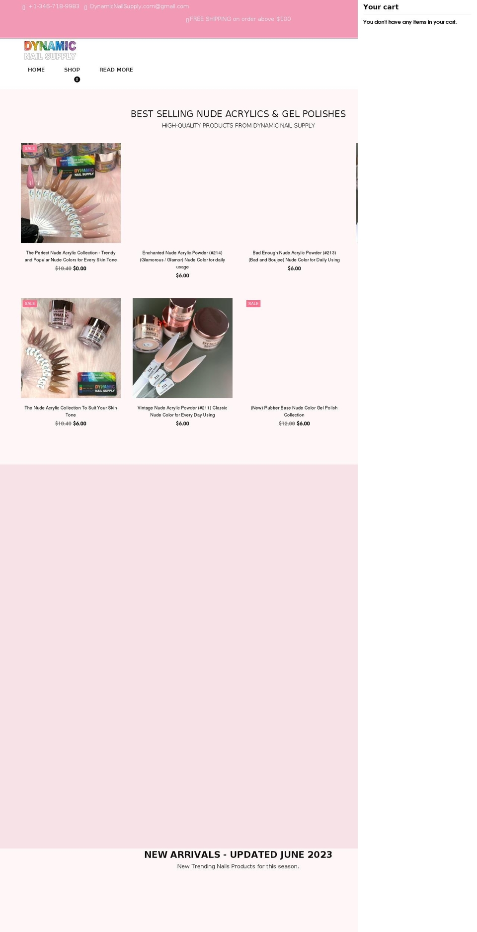 dynamicnailsupply.com shopify website screenshot