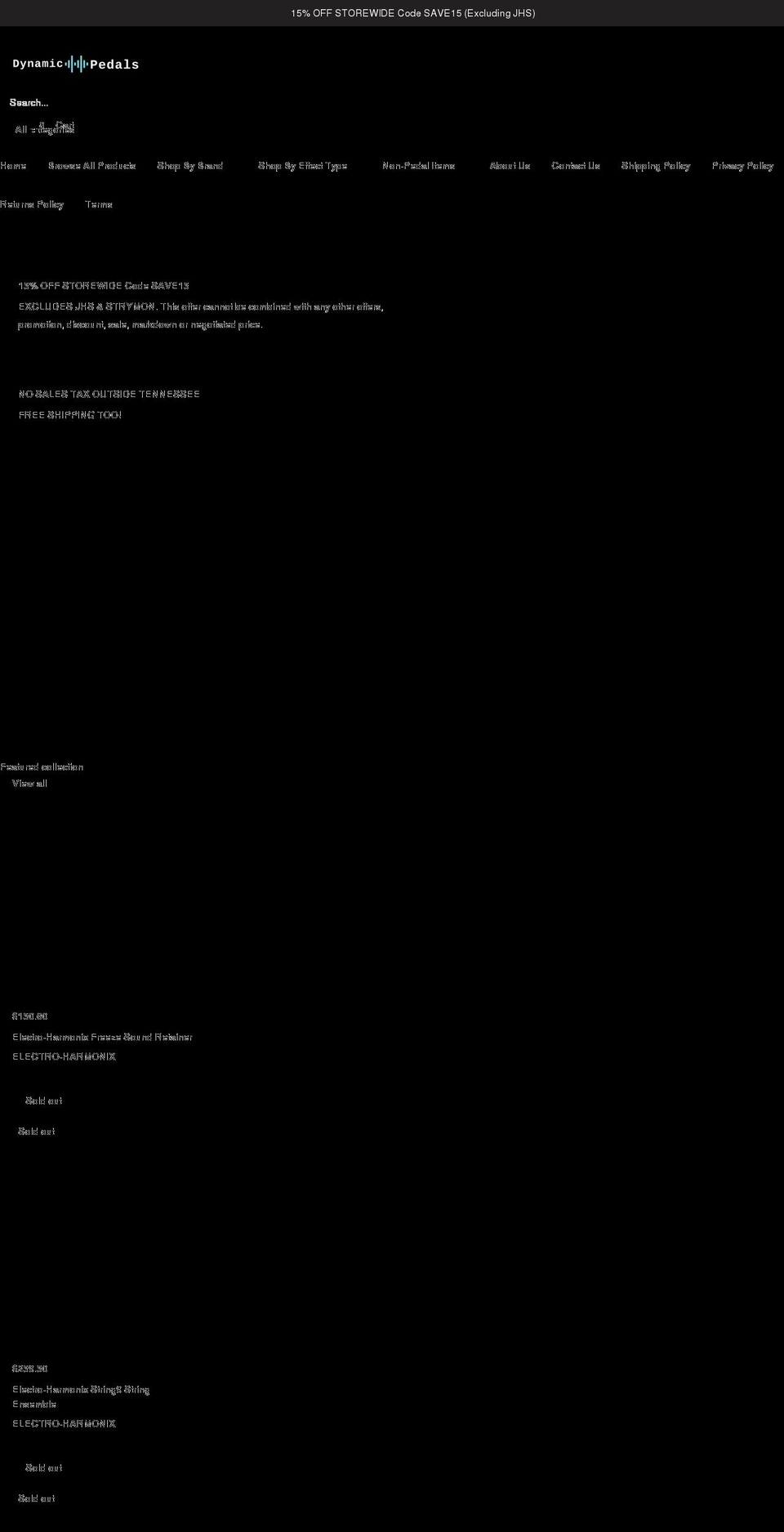 dynamicpedals.com shopify website screenshot