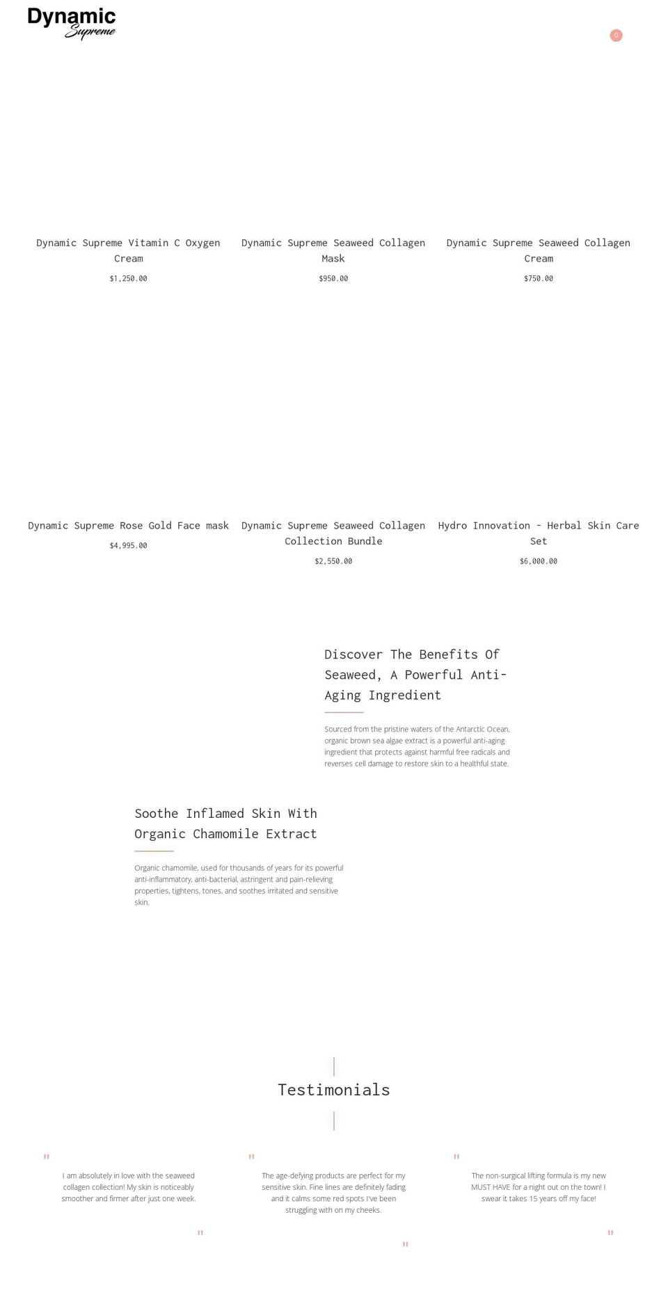 dynamicsupreme.com — Shopify storefront screenshot