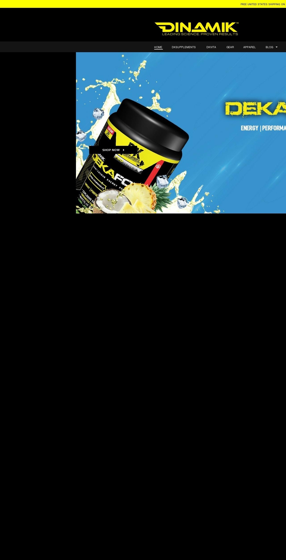 dynamiksupplements.com — Shopify storefront screenshot