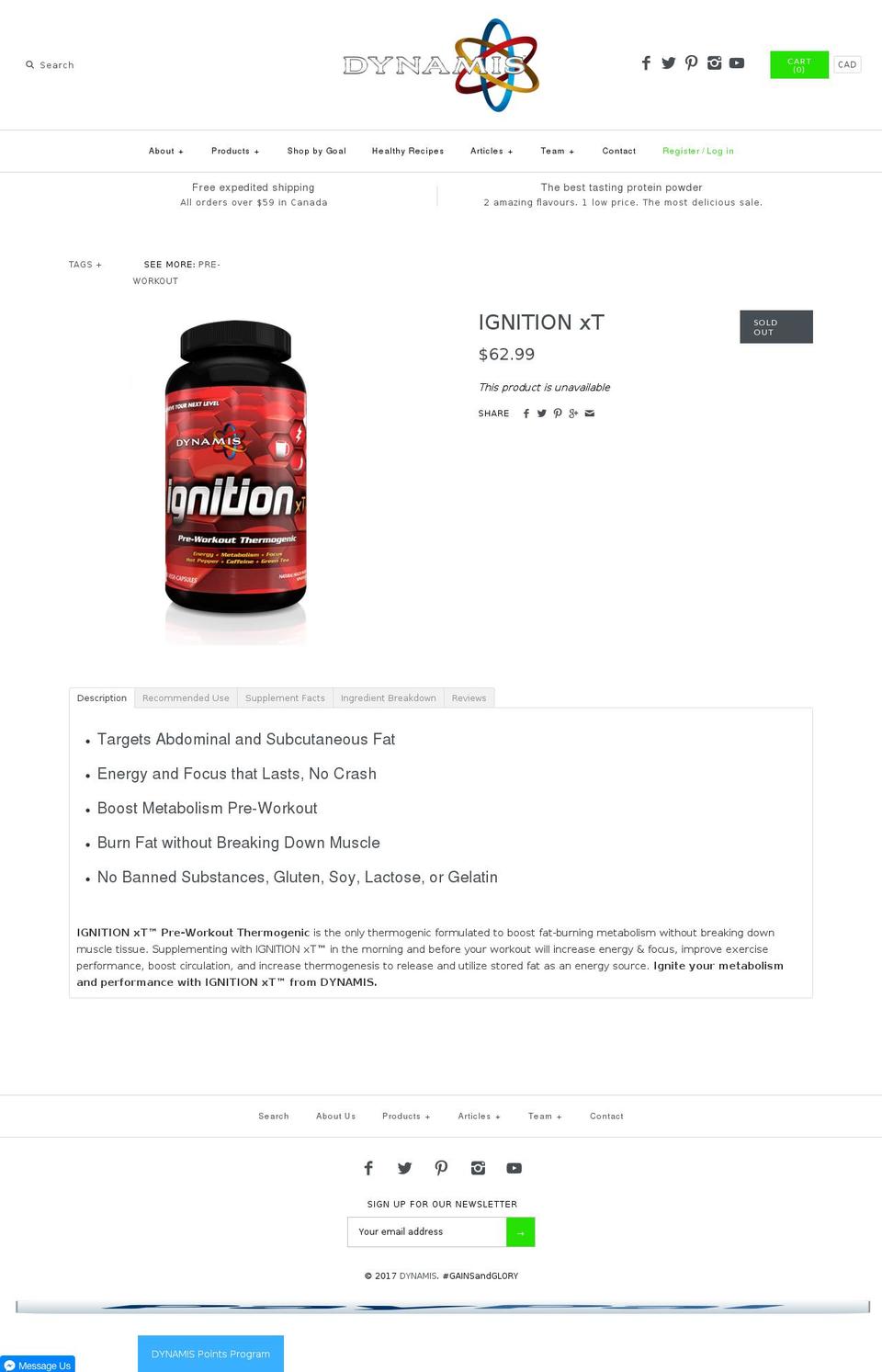 dynamisignition.com shopify website screenshot