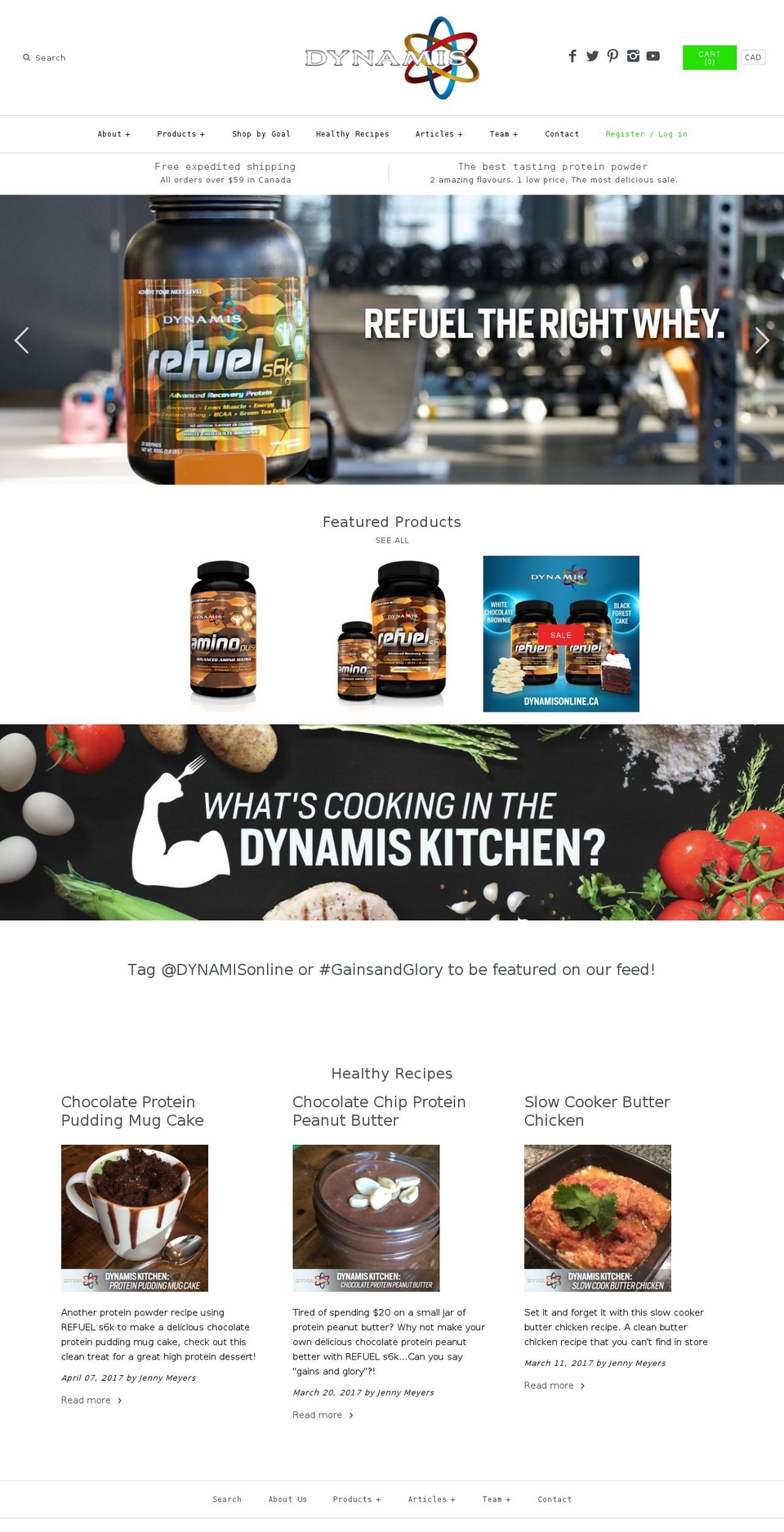 dynamisonline.ca shopify website screenshot