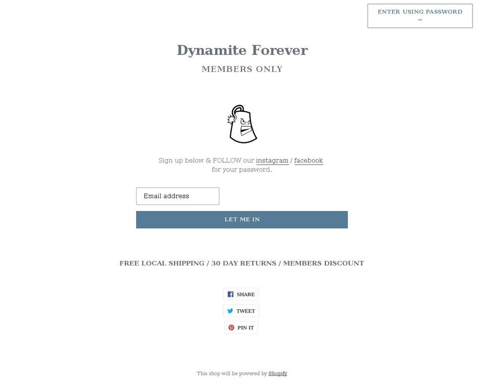 dynamiteforever.com shopify website screenshot