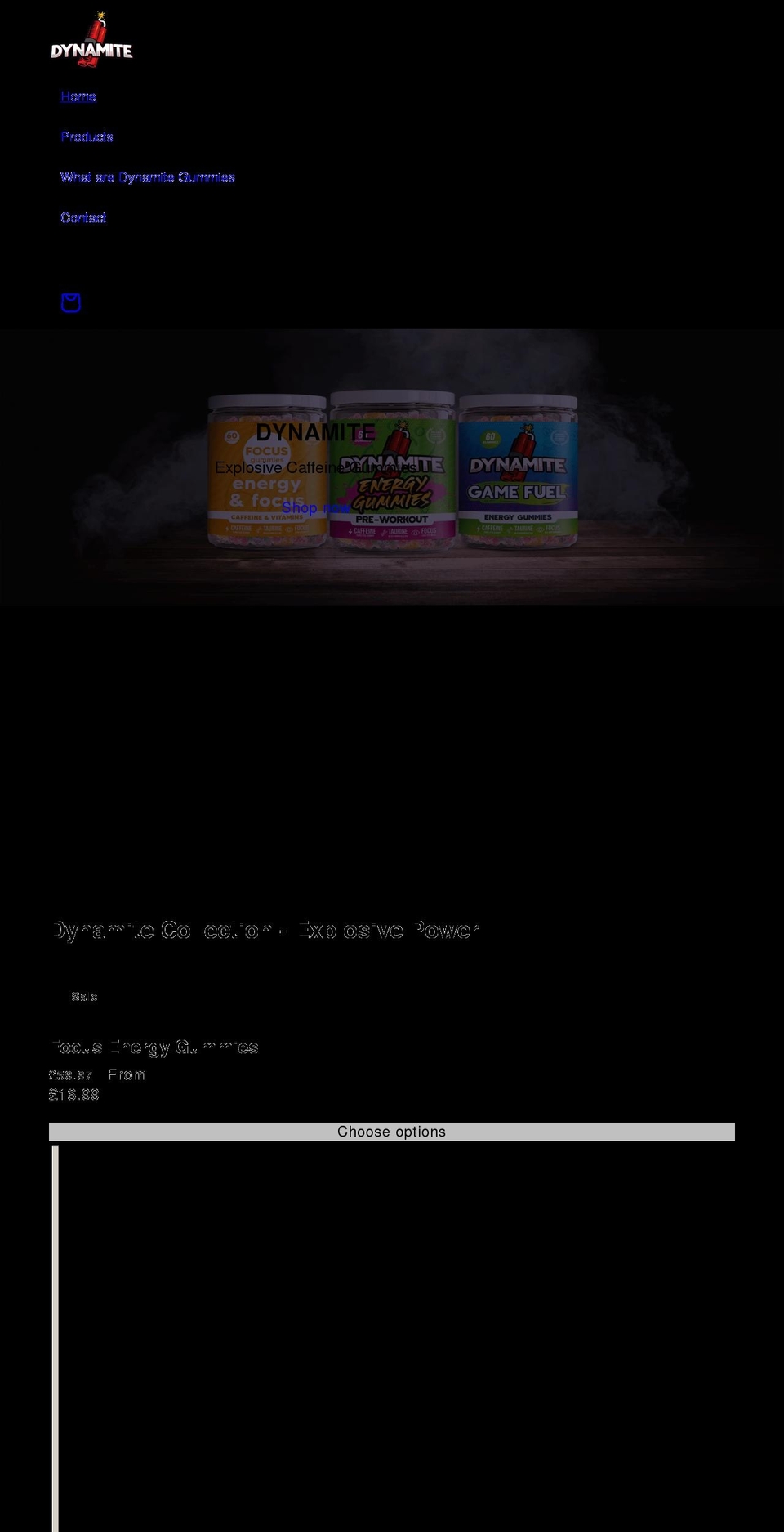 dynamitefuel.com shopify website screenshot