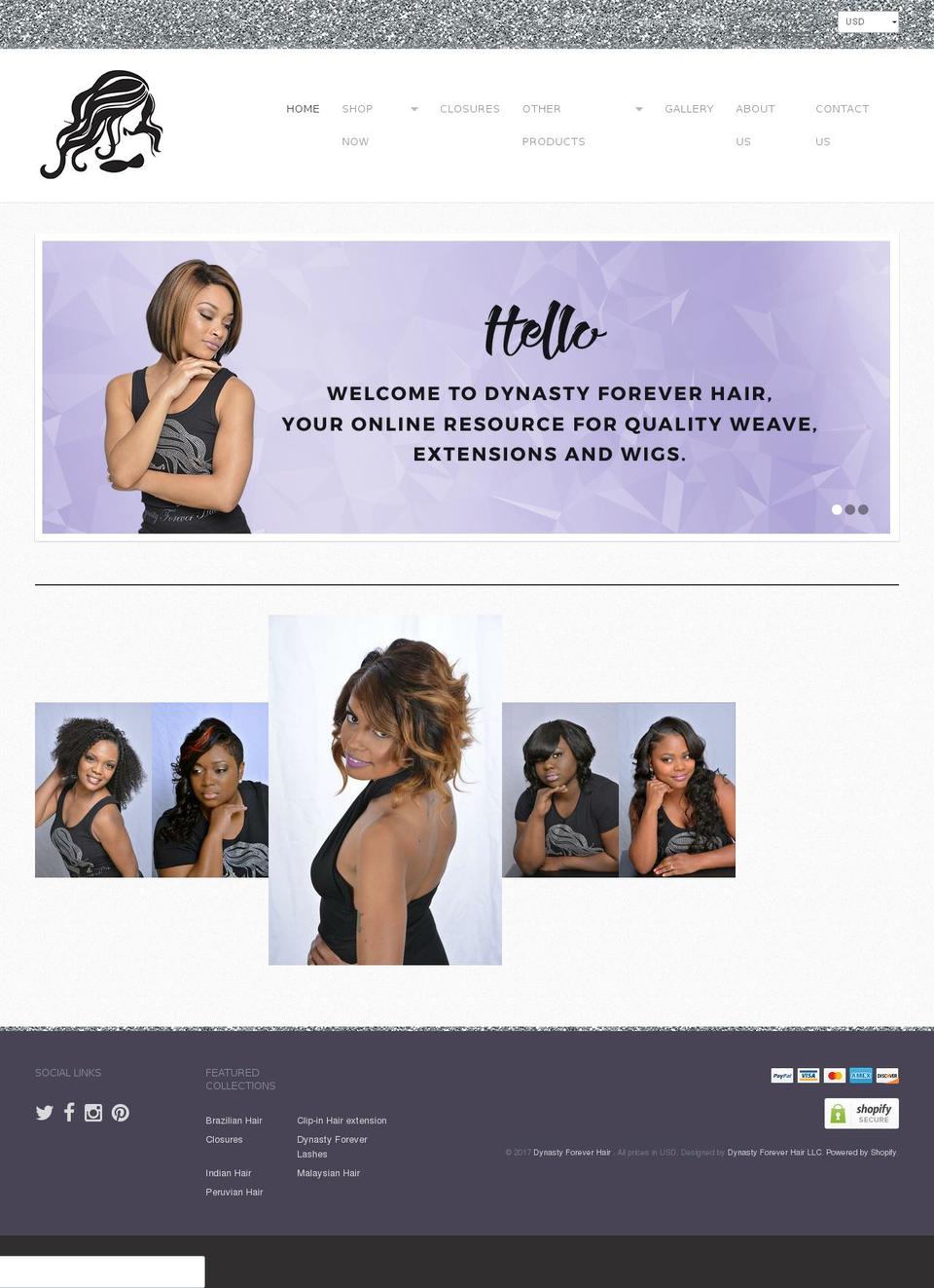 dynastyforeverhair.com shopify website screenshot