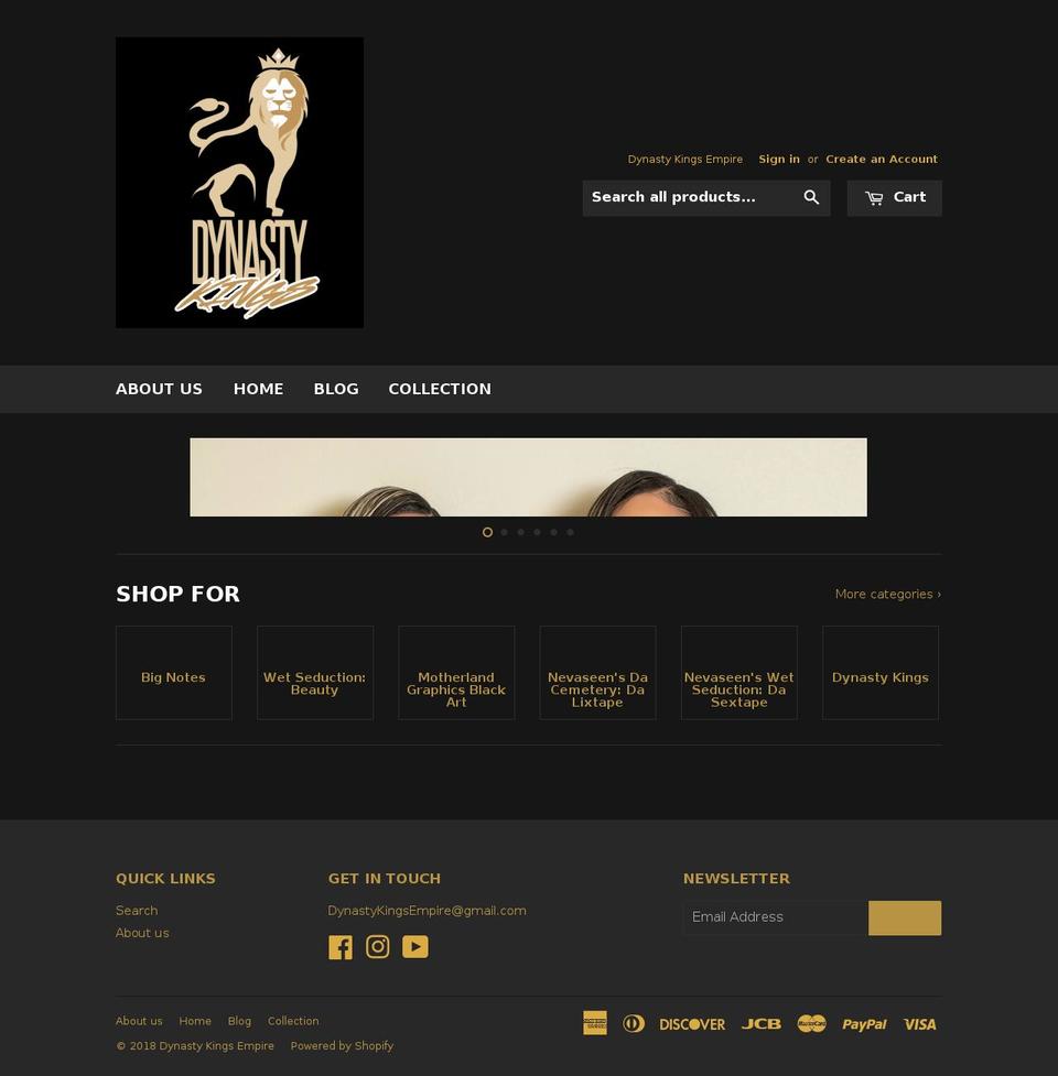 dynastykingsempire.com shopify website screenshot