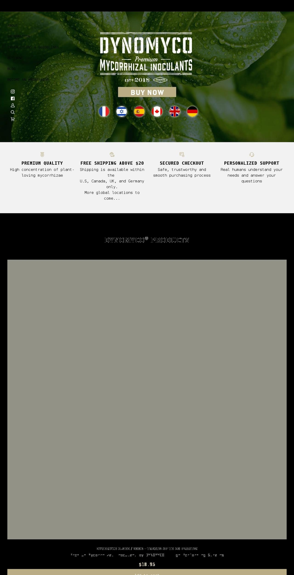 dynomyco.shop shopify website screenshot