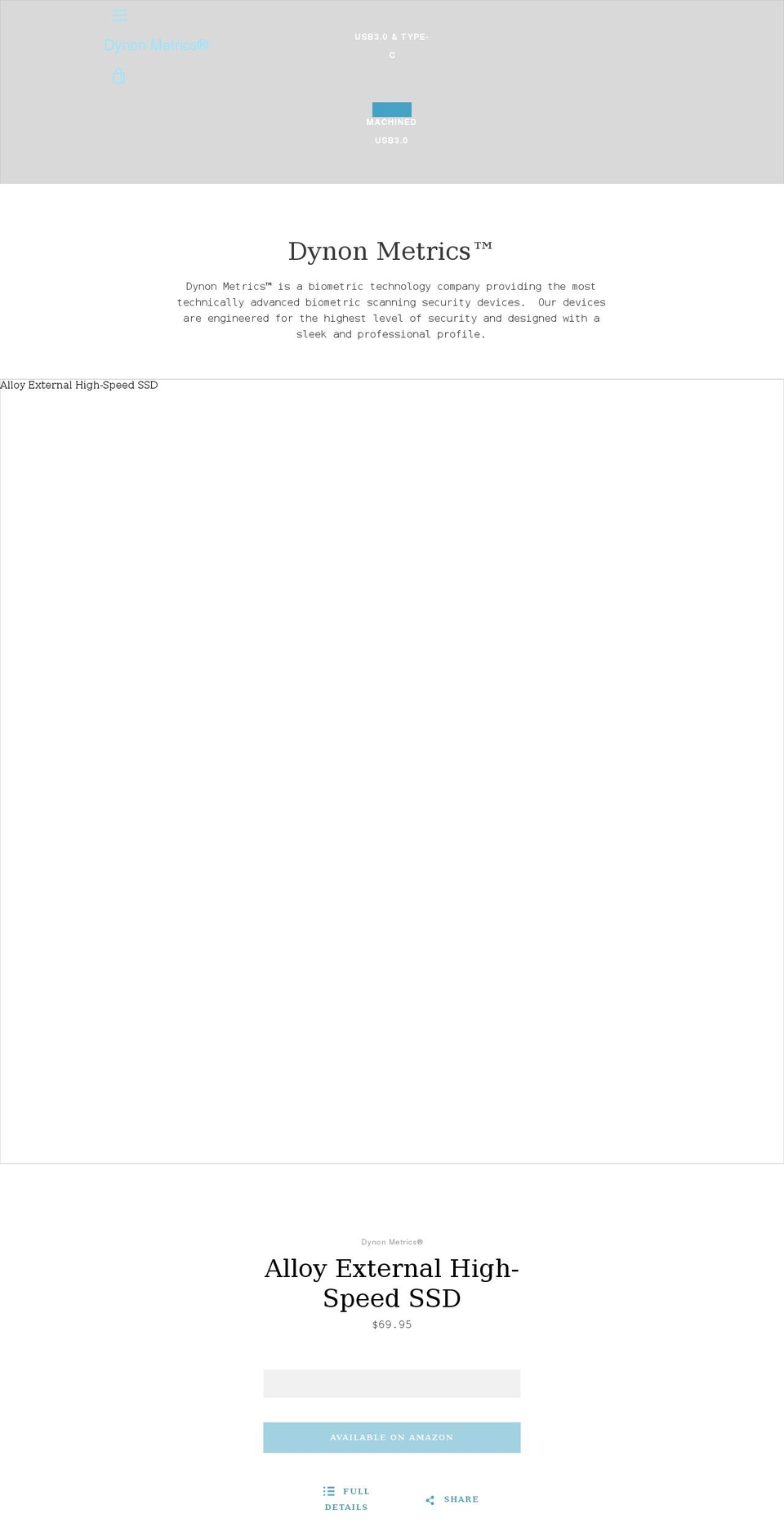 dynonmetrics.com shopify website screenshot