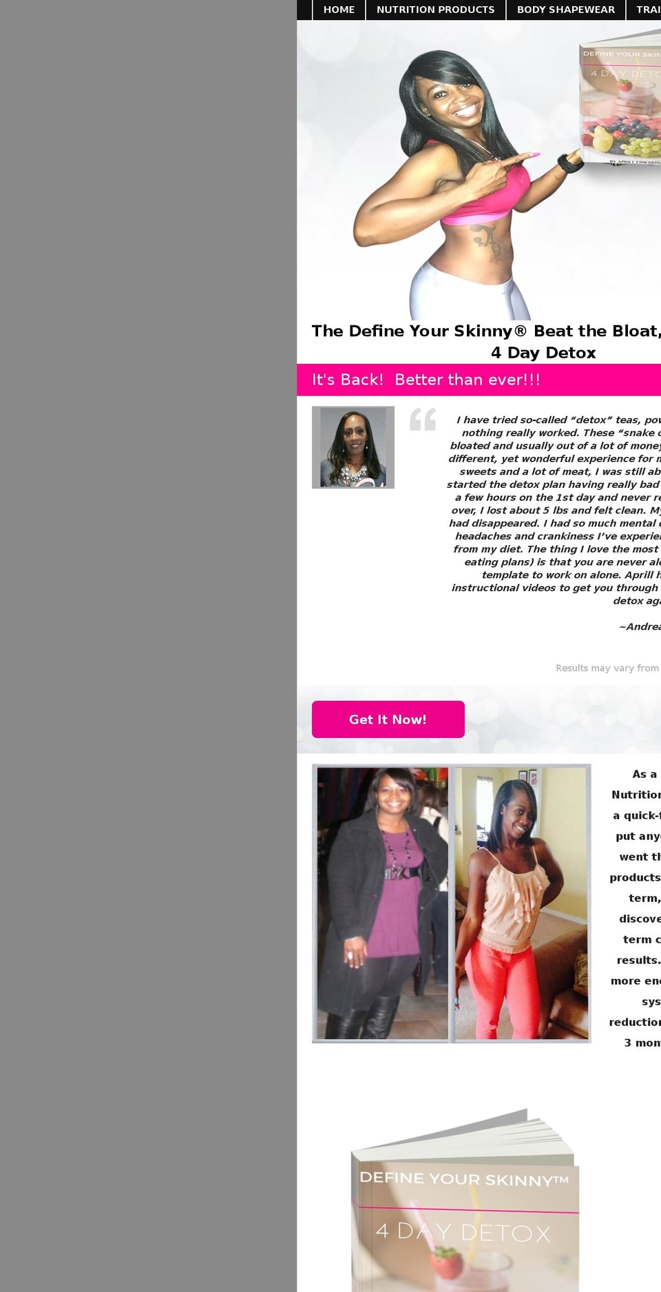 dys4daydetox.com — Shopify storefront screenshot