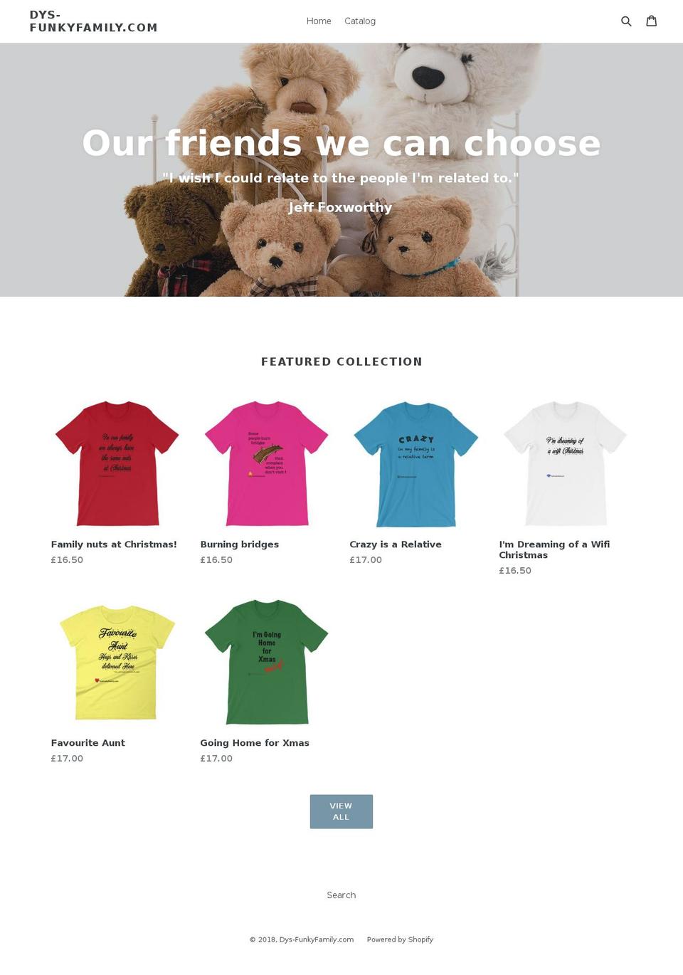 dysfunkyfamily.com — Shopify storefront screenshot